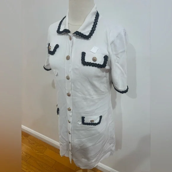 Alexia Admor Odette Button Down Mini Dress, Size: M - Picture 4 of 14